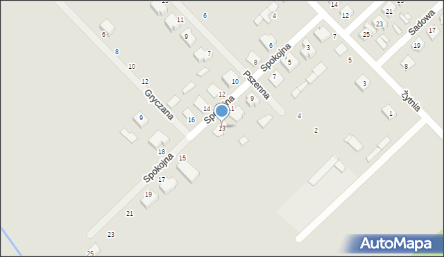 Łochów, Spokojna, 13, mapa Łochów