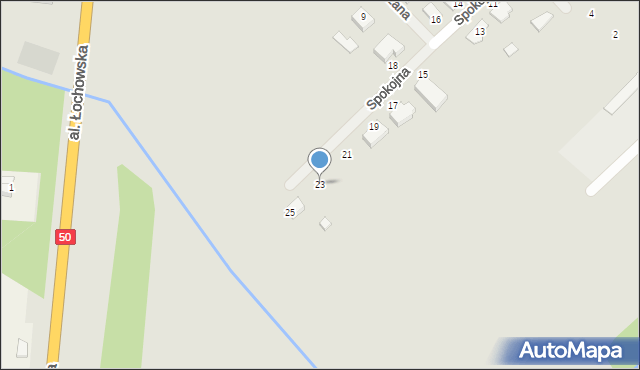 Łochów, Spokojna, 23, mapa Łochów