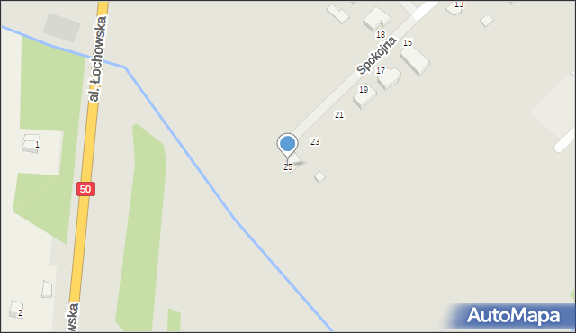 Łochów, Spokojna, 25, mapa Łochów
