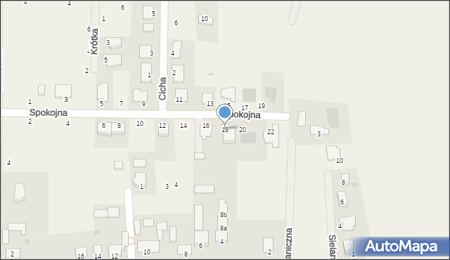Łochowice, Spokojna, 18, mapa Łochowice