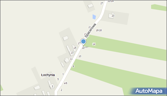 Łochynia, Spacerowa, 12, mapa Łochynia