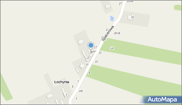 Łochynia, Spacerowa, 15, mapa Łochynia