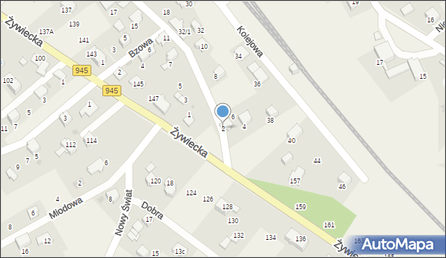 Łodygowice, Spółdzielców, 2, mapa Łodygowice