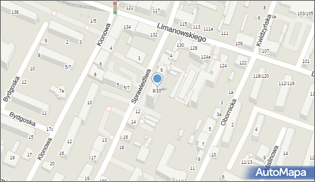 Łódź, Sprawiedliwa, 8/10, mapa Łodzi