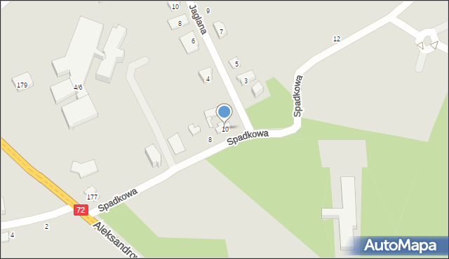 Łódź, Spadkowa, 10, mapa Łodzi