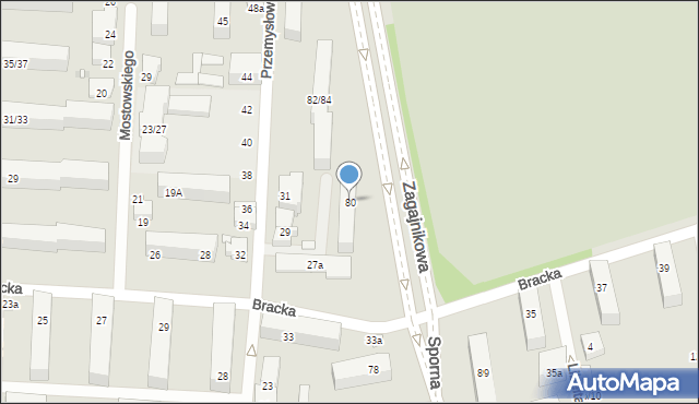 Łódź, Sporna, 80, mapa Łodzi