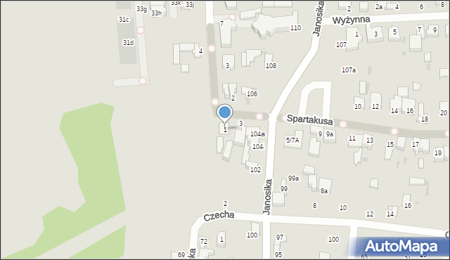 Łódź, Spartakusa, 1, mapa Łodzi