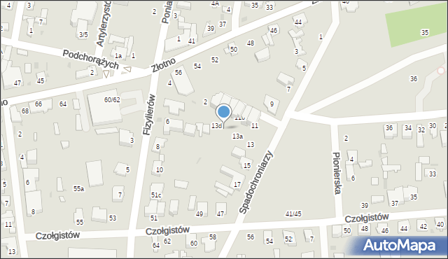 Łódź, Spadochroniarzy, 13c, mapa Łodzi