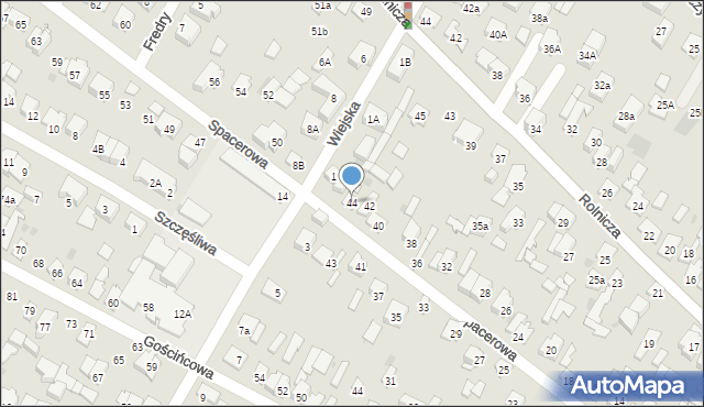 Łomianki, Spacerowa, 44, mapa Łomianki