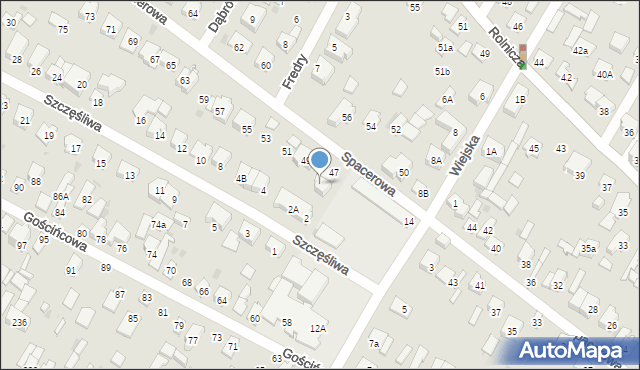 Łomianki, Spacerowa, 47a, mapa Łomianki