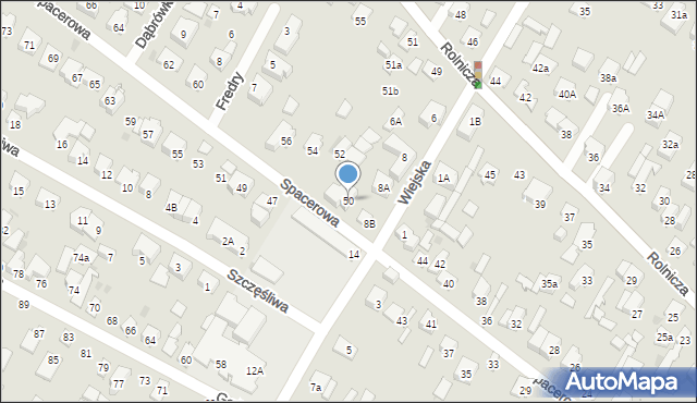 Łomianki, Spacerowa, 50, mapa Łomianki