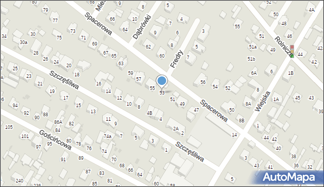 Łomianki, Spacerowa, 53, mapa Łomianki