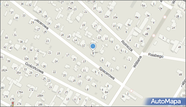 Łomianki, Spacerowa, 8, mapa Łomianki