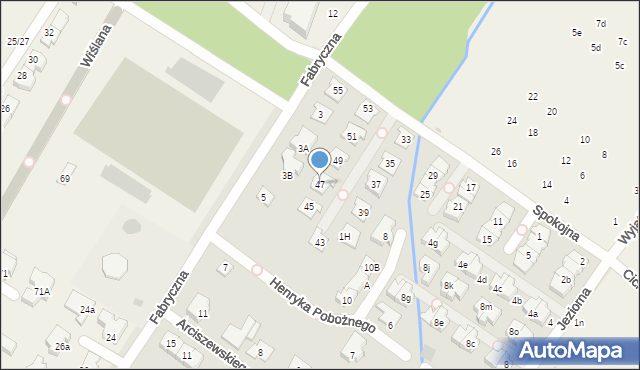 Łomianki, Spokojna, 47, mapa Łomianki