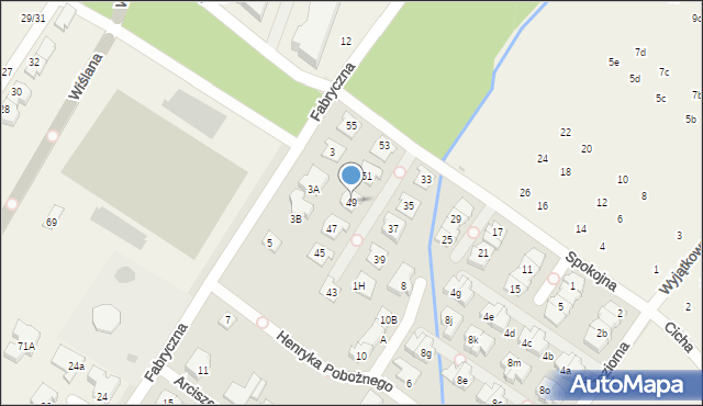 Łomianki, Spokojna, 49, mapa Łomianki