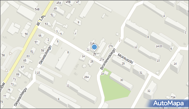 Łomża, Spółdzielcza, 25, mapa Łomży