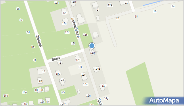 Łoś, Spółdzielcza, 14D, mapa Łoś