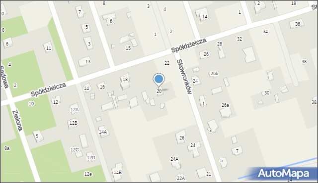Łoś, Spółdzielcza, 20, mapa Łoś