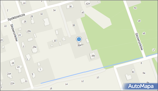 Łoś, Spółdzielcza, 38A, mapa Łoś