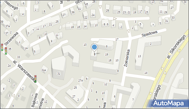 Lublin, Spadowa, 8, mapa Lublina