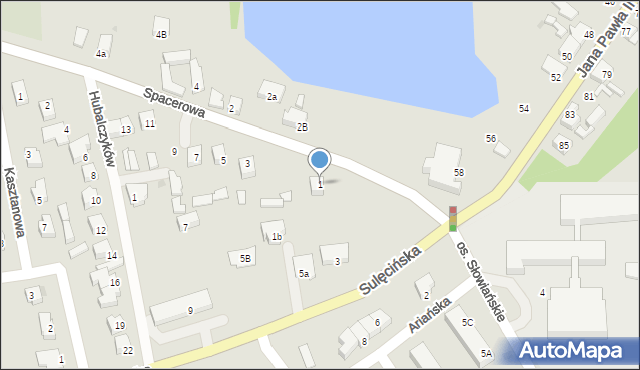 Lubniewice, Spacerowa, 1, mapa Lubniewice