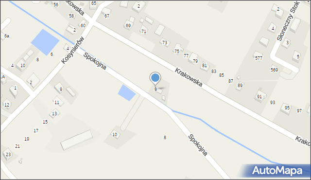 Łuczyce, Spokojna, 9, mapa Łuczyce