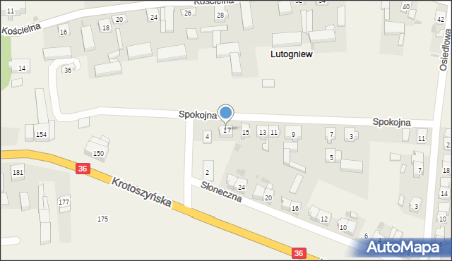 Lutogniew, Spokojna, 17, mapa Lutogniew