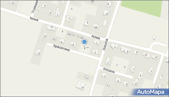 Lutynia, Spacerowa, 4, mapa Lutynia