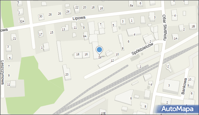 Luzino, Spółdzielców, 14, mapa Luzino