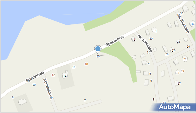 Łyśniewo Sierakowickie, Spacerowa, 20, mapa Łyśniewo Sierakowickie