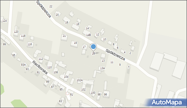Maków, Spółdzielcza, 15, mapa Maków