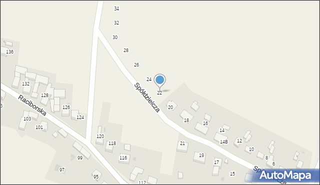 Maków, Spółdzielcza, 22, mapa Maków