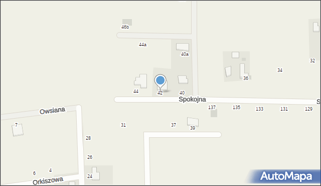 Małkowo, Spokojna, 42, mapa Małkowo