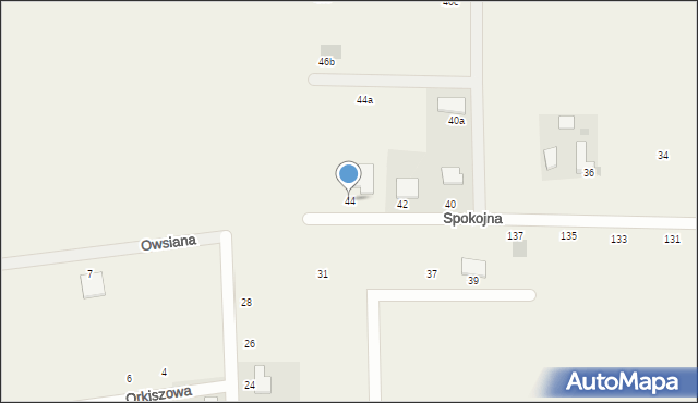 Małkowo, Spokojna, 44, mapa Małkowo
