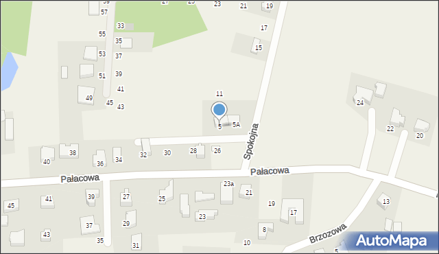 Małkowo, Spokojna, 5, mapa Małkowo