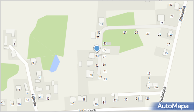 Małkowo, Spokojna, 53, mapa Małkowo