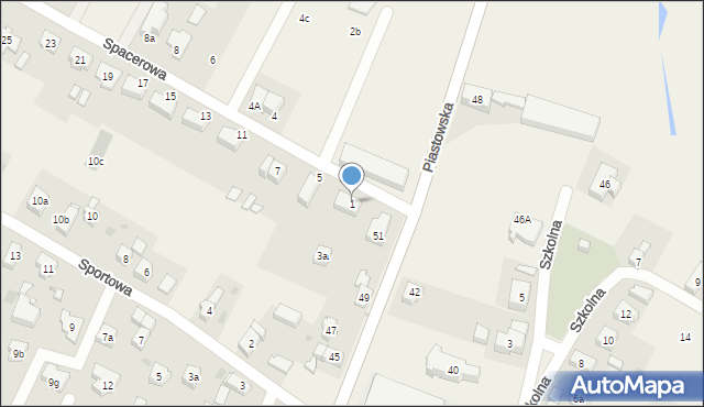 Marcinkowice, Spacerowa, 1, mapa Marcinkowice