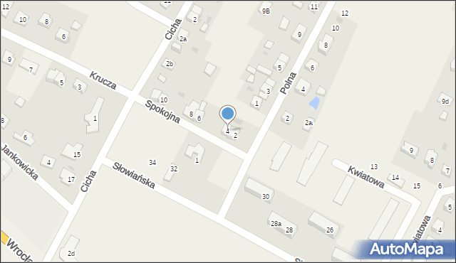 Marcinkowice, Spokojna, 4, mapa Marcinkowice