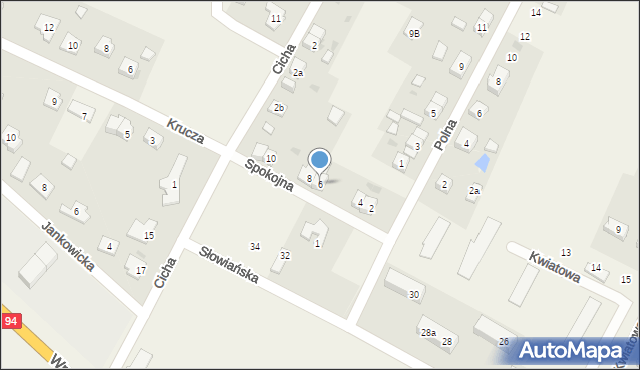 Marcinkowice, Spokojna, 6, mapa Marcinkowice
