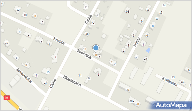 Marcinkowice, Spokojna, 8, mapa Marcinkowice