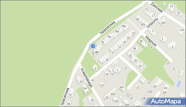 Marki, Spacerowa, 74, mapa Marki