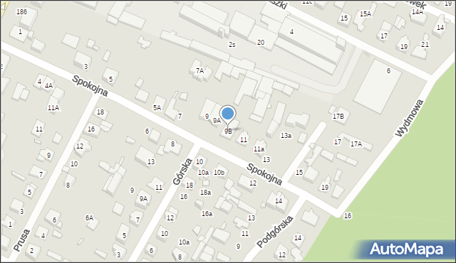 Marki, Spokojna, 9B, mapa Marki