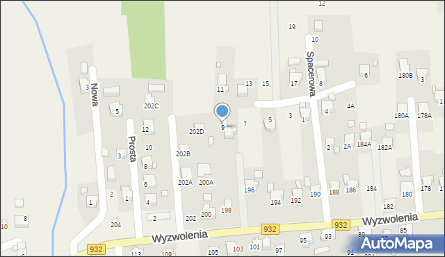 Marklowice, Spacerowa, 9, mapa Marklowice