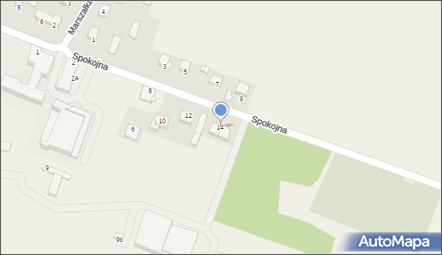 Masłów Pierwszy, Spokojna, 14, mapa Masłów Pierwszy