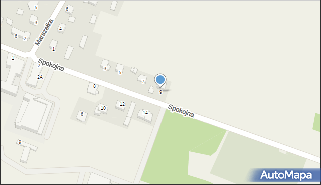 Masłów Pierwszy, Spokojna, 9, mapa Masłów Pierwszy