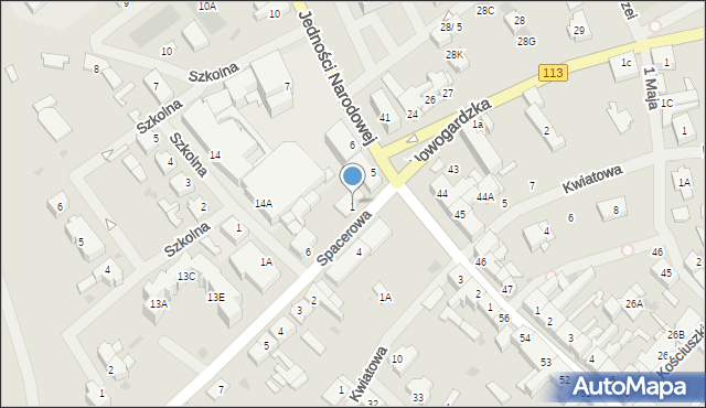 Maszewo, Spacerowa, 1, mapa Maszewo