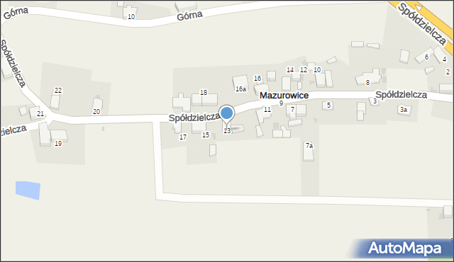 Mazurowice, Spółdzielcza, 13, mapa Mazurowice