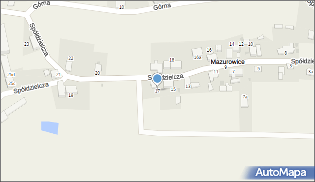 Mazurowice, Spółdzielcza, 17, mapa Mazurowice