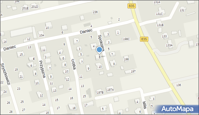 Mętów, Spokojna, 6, mapa Mętów