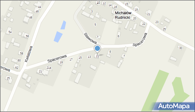 Michałów, Spacerowa, 11, mapa Michałów